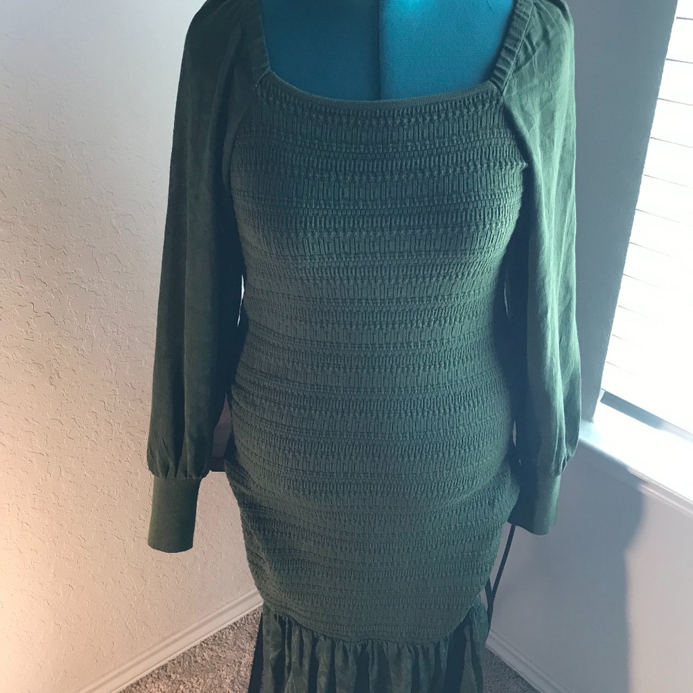Anthropologie Dresses | Anthropologie  Midi Dress, flare Color | Green | Mos